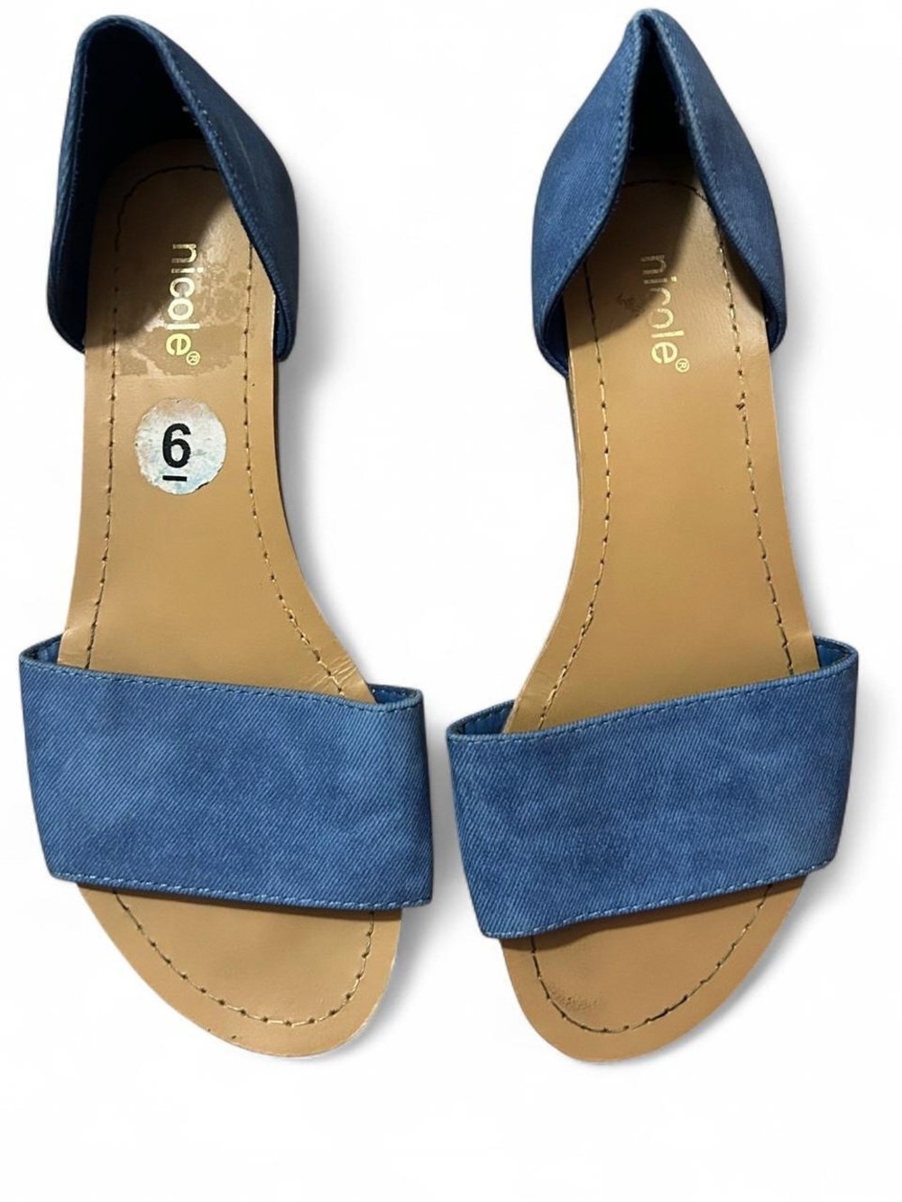 Blue Open-Toe Flat Sandals - NWT